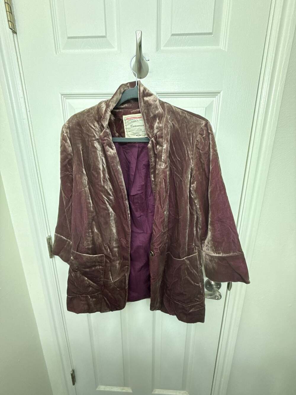 Y2K Anthropologie Cartonnier Velvet Blazer XS